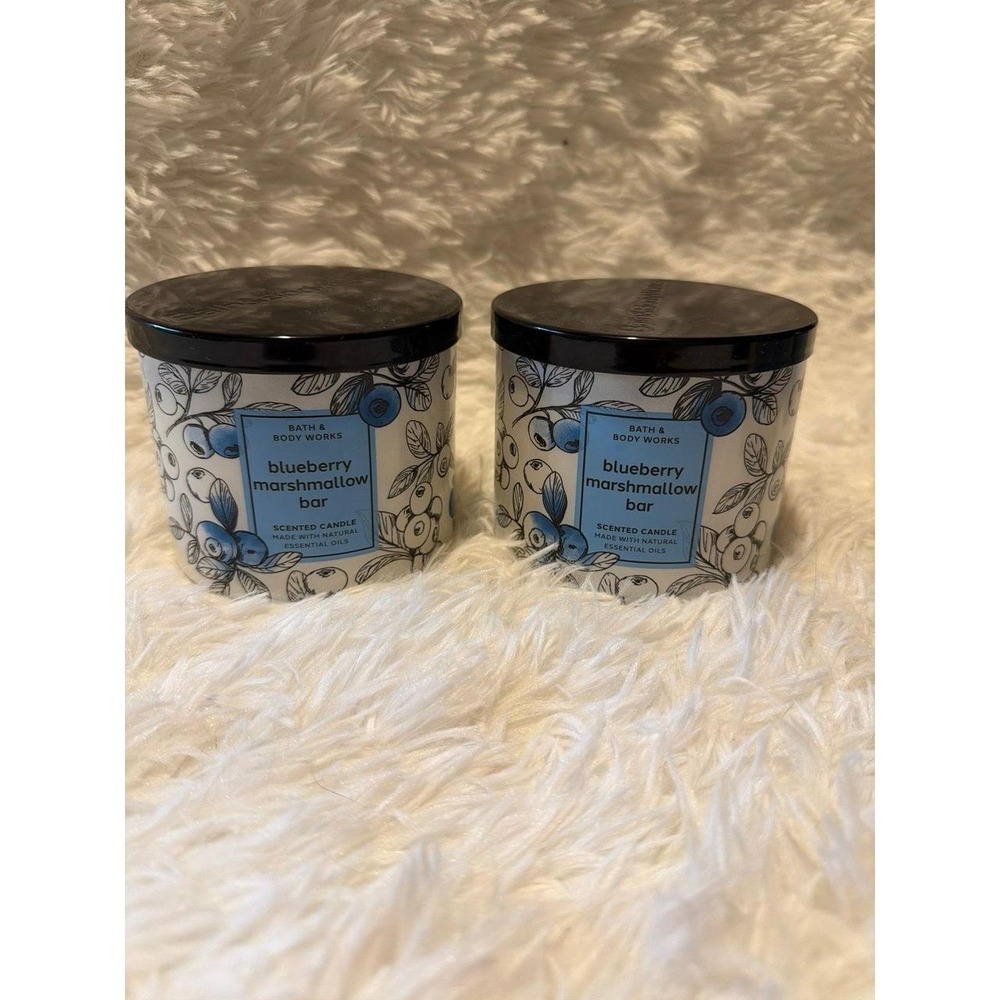 Bath & Body Works Blueberry Marshmallow Scented Candle Bar set of 2